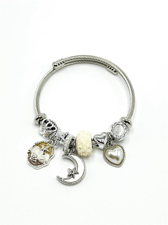 Ay & Kalp Charm Detaylı Pandora Bileklik - Bilen Jewelry