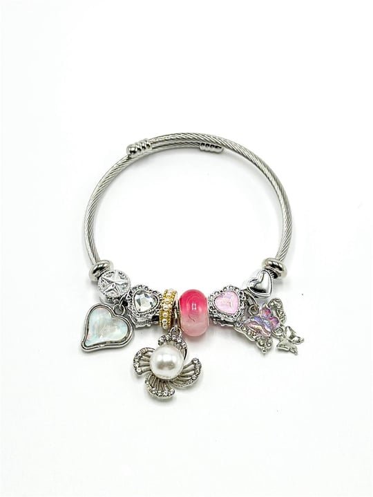 Kalp & İnci Charm Detaylı Pandora Bileklik - Bilen Jewelry
