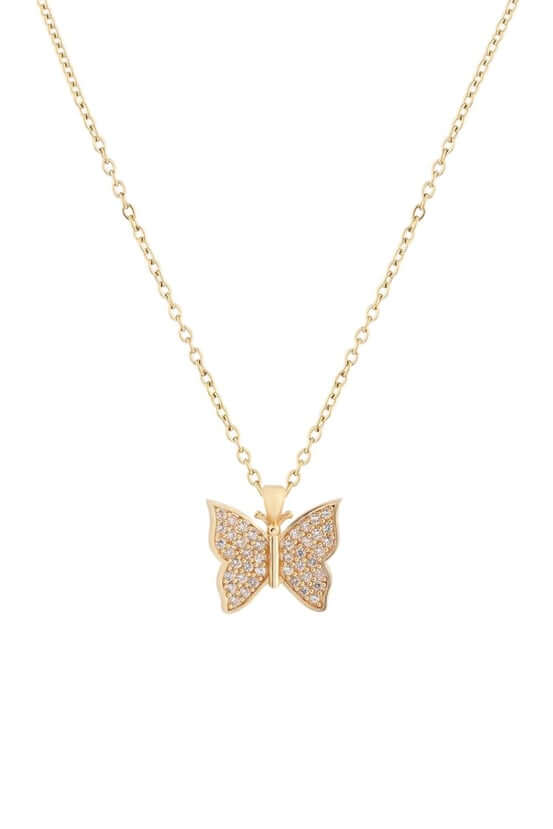 Kelebek Gold Zirkon Kolye - Bilen Jewelry