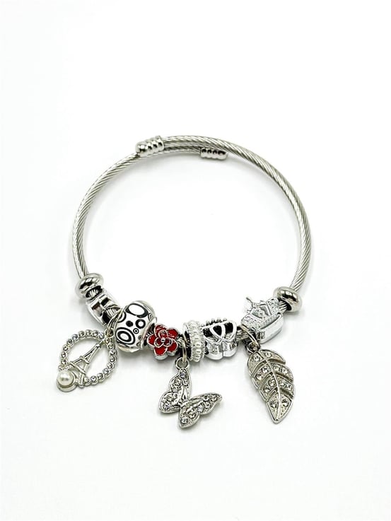 Kelebek & Yaprak Charm Detaylı Pandora Bileklik - Bilen Jewelry