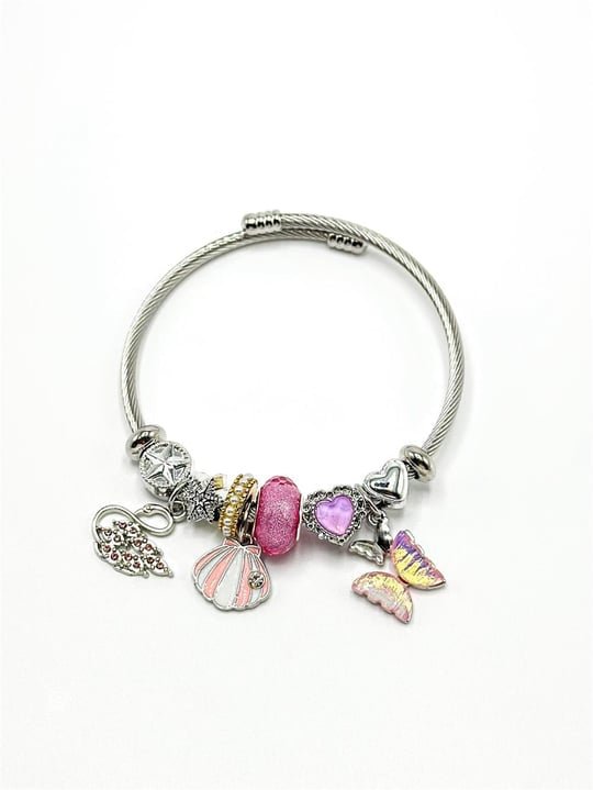 Pembe Charm Detaylı Pandora Bileklik - Bilen Jewelry